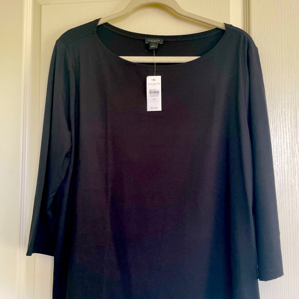 Ann Taylor Factory 3/4 Sleeve Boatneck Top-NWT